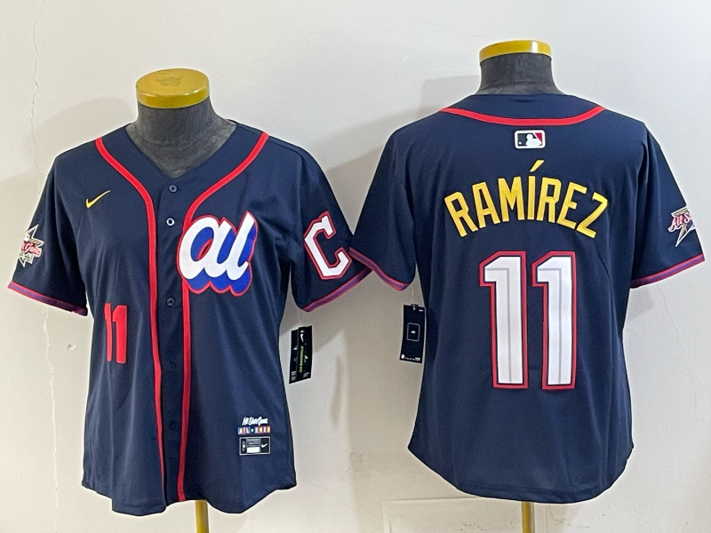 Youth Cleveland Indians #11 Ramirez Blue All star Nike 2025 MLB Jersey 003->youth mlb jersey->Youth Jersey